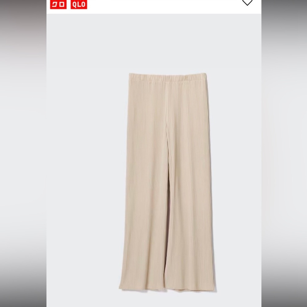 Uniqlo Pleated Straight Pants Beige